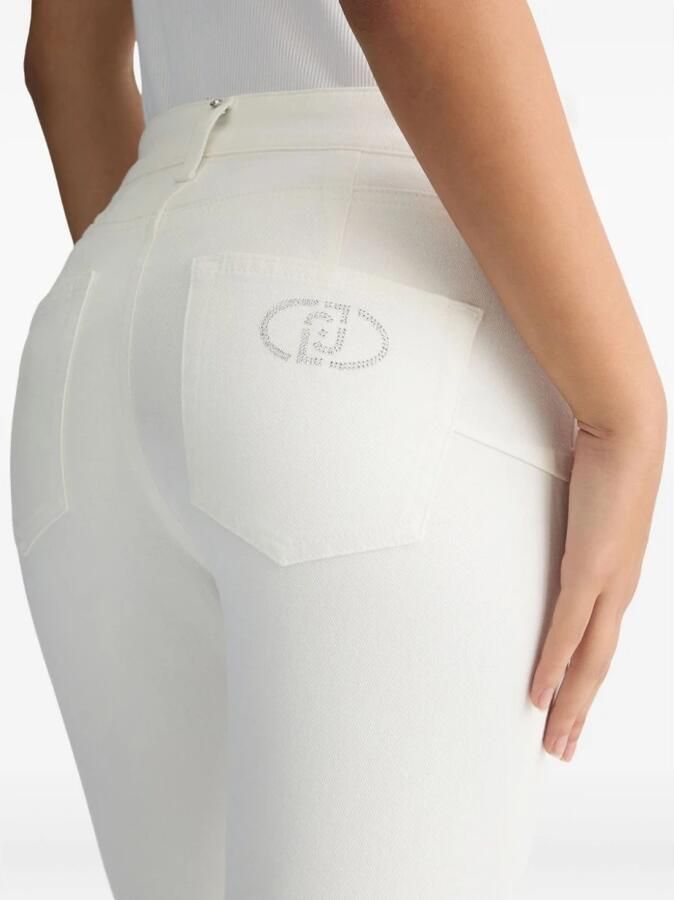 Liu Jo Witte Jeans met Studded Logo Detail White Dames