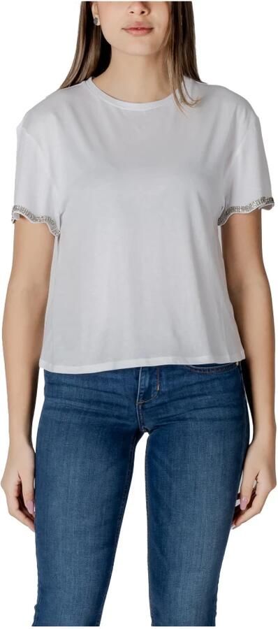 Liu Jo Katoenen T-shirt met korte mouwen voor vrouwen White Dames