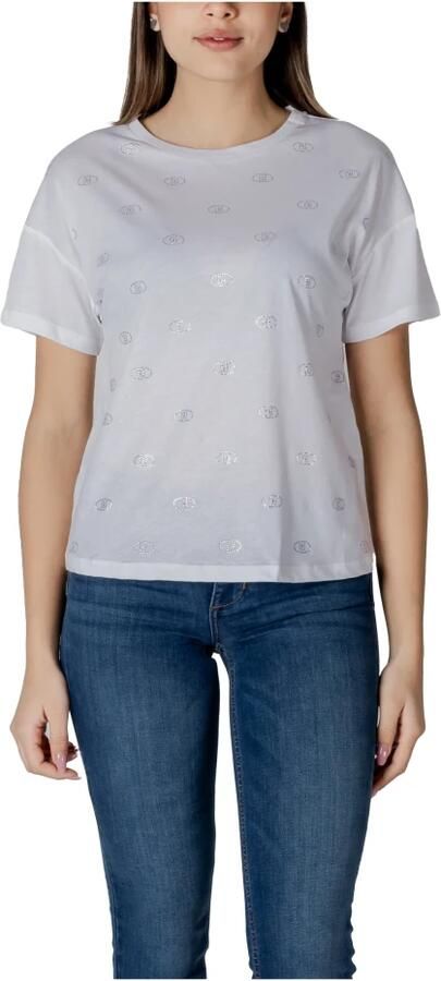 Liu Jo Katoenen T-shirt met korte mouwen voor vrouwen White Dames