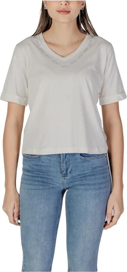 Liu Jo MultiColour V-hals T-shirts en Polos White Dames