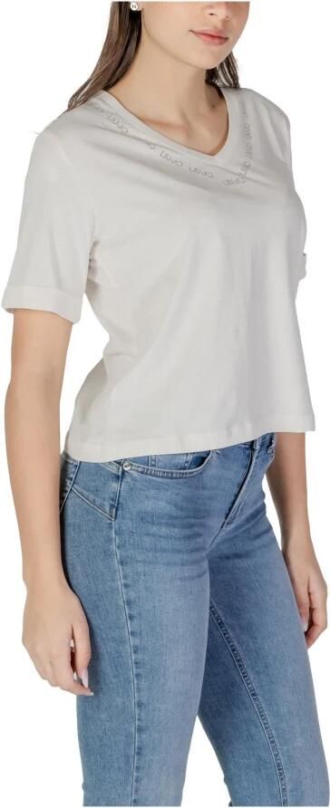 Liu Jo MultiColour V-hals T-shirts en Polos White Dames - Foto 3