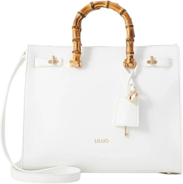 Liu Jo Witte Tote Tas met Bamboe Handvatten White Dames