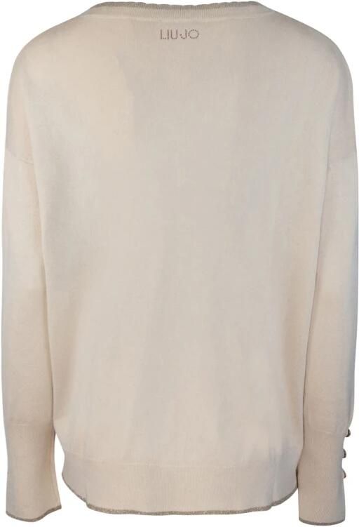 Liu Jo Witte Trui met Lurex Details White Dames - Foto 6