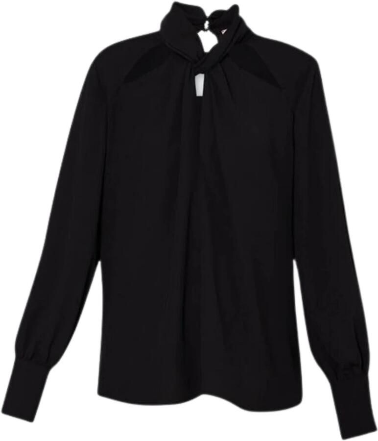 Liu Jo Zwarte Shirt met Knoop Detailing Black Dames - Foto 7