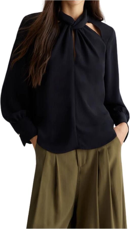 Liu Jo Zwarte Shirt met Knoop Detailing Black Dames - Foto 4