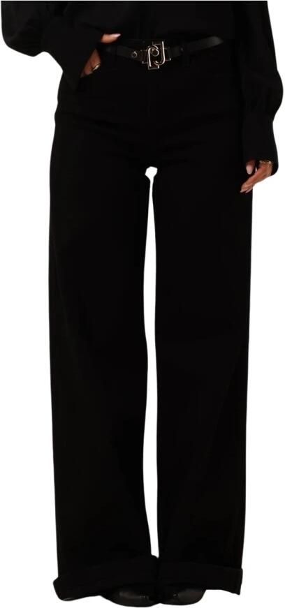 Liu Jo Zwarte Flare Riem Hoge Taille Jeans Black Dames - Foto 10