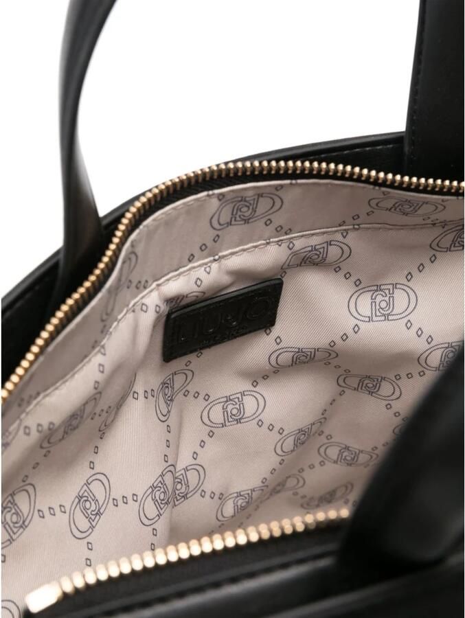 Liu Jo Zwarte Nylon Winkelmand met Metalen Ketting Black Dames - Foto 2