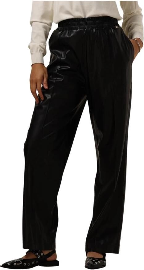 Liu Jo Zwarte Leatherlook Wijde Jogger Broek Black Dames - Foto 3