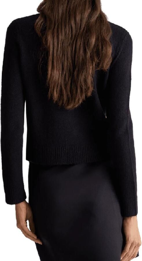 Liu Jo Zwart Gebreid Vest Lange Mouw Logo Black Dames - Foto 2