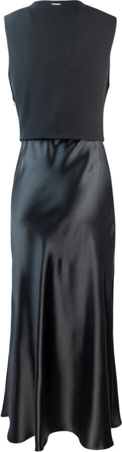 Liu Jo Zwarte Lange Jurk met Ingebouwd Vest Black Dames - Foto 8