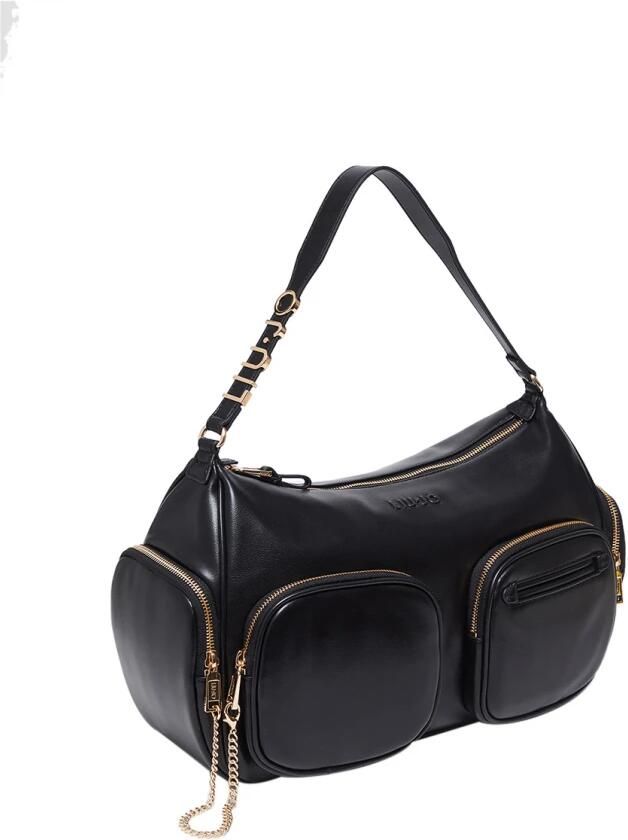 Liu Jo Zwarte Schoudertas met Gouden Details Black Dames - Foto 2