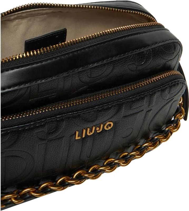 Liu Jo Zwarte schoudertas met gouden details Black Dames
