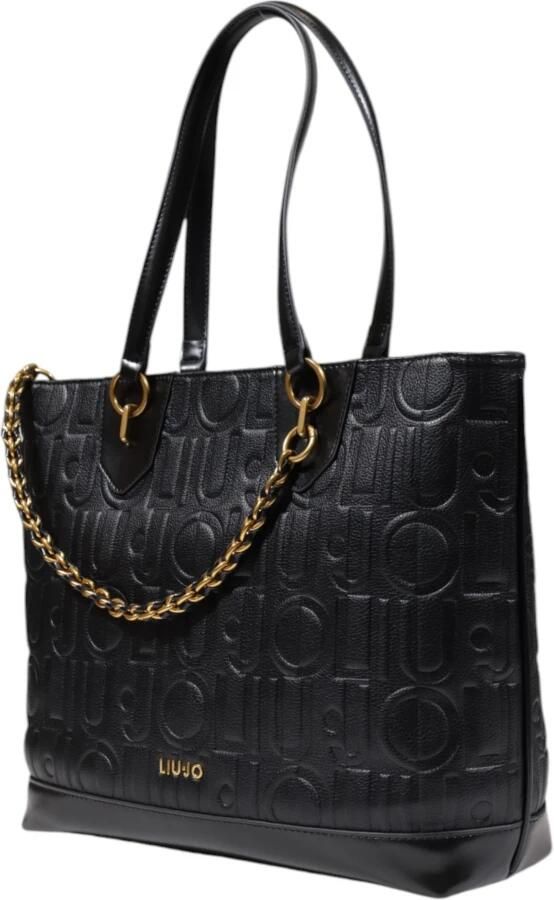 Liu Jo Zwarte schoudertas met gouden details Black Dames - Foto 2