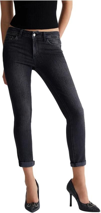 Liu Jo Zwarte Skinny Jeans met Strass Versiering Black Dames - Foto 2
