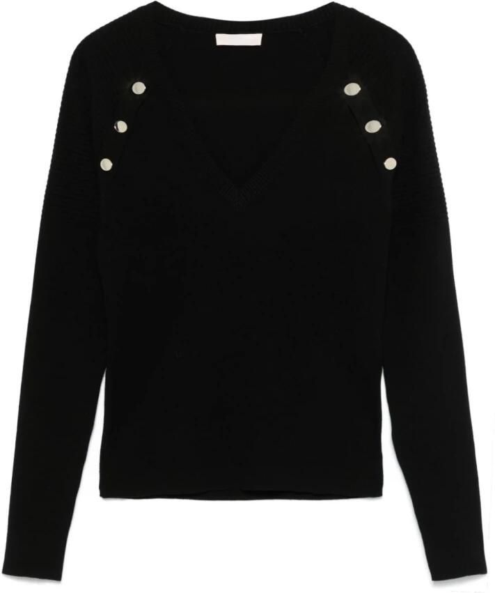 LIU JO Dames Truien & Vesten Ecs Maglia Chiusa M l 2 Zwart - Foto 9