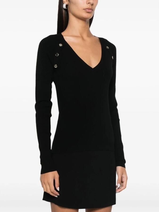 LIU JO Dames Truien & Vesten Ecs Maglia Chiusa M l 2 Zwart - Foto 8