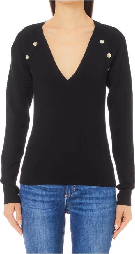 LIU JO Dames Truien & Vesten Ecs Maglia Chiusa M l 2 Zwart - Foto 12