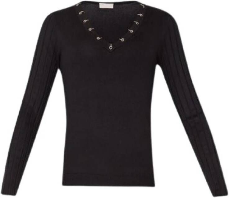 Liu Jo Zwarte Sweaters Gesloten M L Black Dames