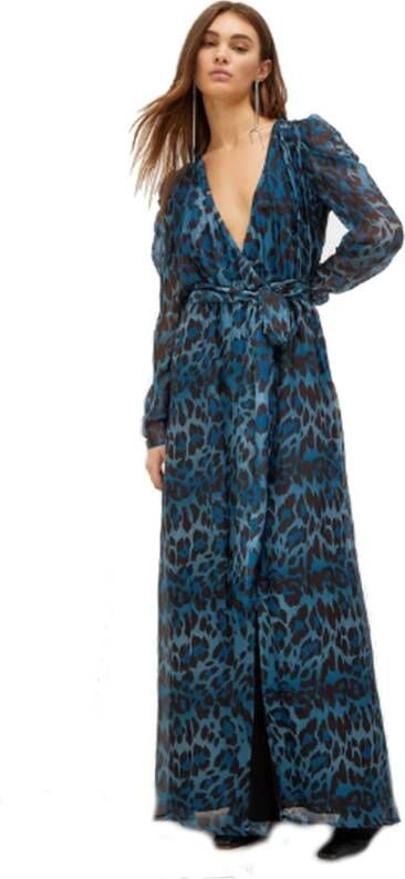 Liu Jo Elegante Maxi Wrap Jurk Blue Dames