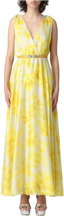 Liu Jo Maxi jurk met bloemenprint Yellow Dames