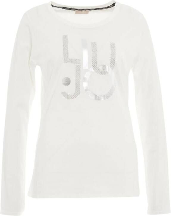 Liu Jo Dames T-Shirt met Langen Mouwen en Logo White Dames
