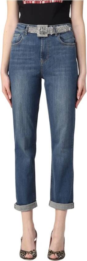 Liu Jo Moderne Fit Hoge Taille Cropped Jeans Blauw Dames