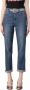 Liu Jo Moderne Fit Hoge Taille Cropped Jeans Blauw Dames - Thumbnail 1