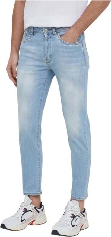 Liu Jo Moderne Slim-Fit Tapered Jeans Blauw Heren