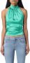 Liu Jo Mouwloze Blouse met Hoge Kraag Green Dames - Thumbnail 1