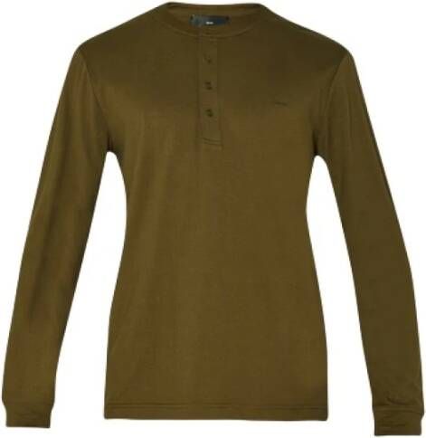 Liu Jo Mulberry Katoen en Zijde Mandarin Kraag Shirt Groen Heren