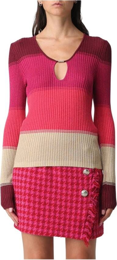 Liu Jo Multicolor Ribgebreide Sweatshirt met Lurex Details Meerkleurig Dames