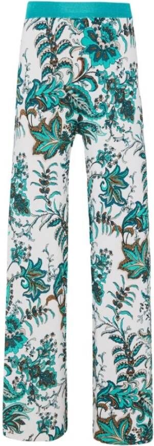 Liu Jo Paisley Broek met Wijde Pijpen Blauw Dames