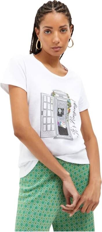 Liu Jo PHONEBooth Katoenen T-Shirt Wit Dames