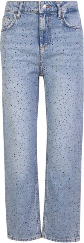 Liu Jo Rhinestone Straight-Leg Jeans Blauw Dames