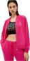 Liu Jo Rhinestone Zip-Through Sweatshirt Roze Dames - Thumbnail 3