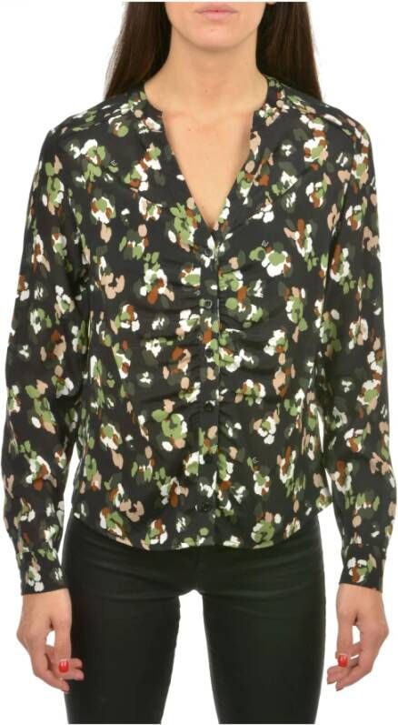 Liu Jo Mode Camouflage Blouse met Mandarin Kraag Multicolor Dames