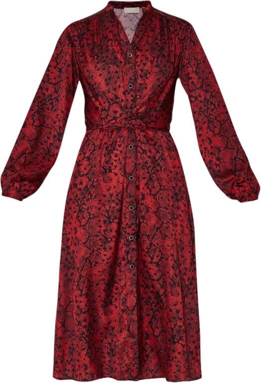 Liu Jo Lange luipaardprint jurk Red Dames