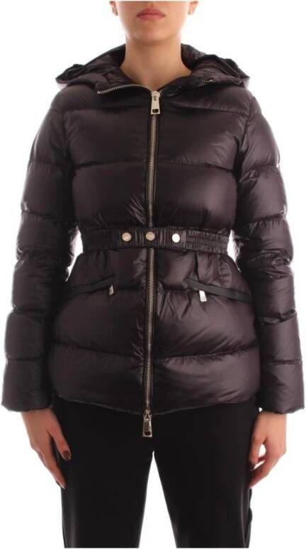 Liu Jo Romantische Slim-Fit Ganzendonsjas Zwart Dames