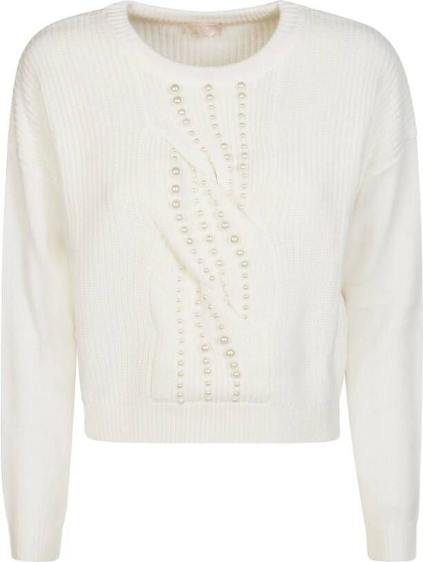 Liu Jo Gebreide trui voor dames met parelversiering White Dames