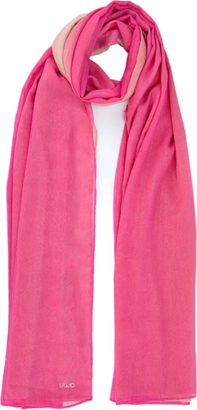 Liu Jo Roze Logo Sjaal Blijf Elegant en Warm Roze Dames