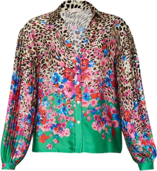 Liu Jo Satijnen blouse met dieren- en bloemenprint Meerkleurig Dames