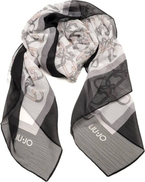 Liu Jo Zwarte Polyester Sjaal voor Vrouwen Zwart Dames
