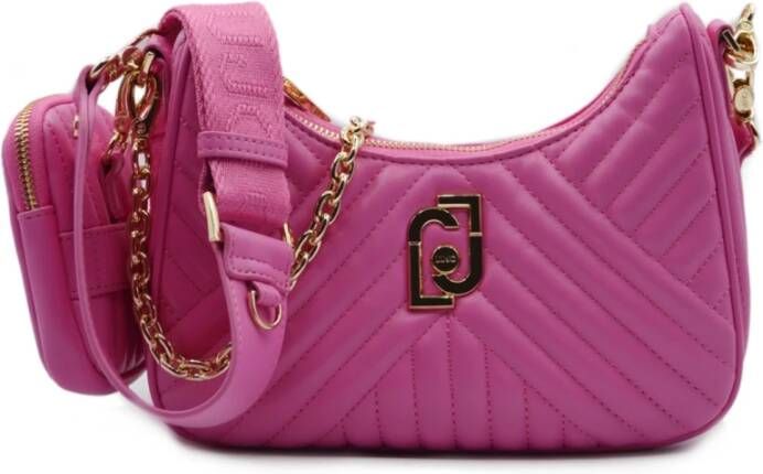 Liu Jo doorgestikte crossbody tas Achala fuchsia