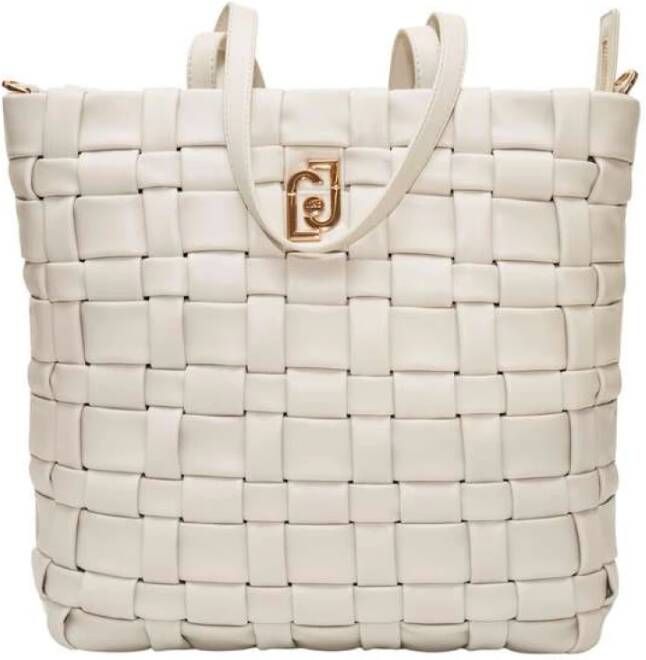 Liu Jo Witte Geweven Eco-Leren Tote Tas White Dames