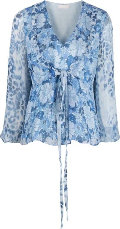 Liu Jo Bloemenprint Blouse Blauw Dames