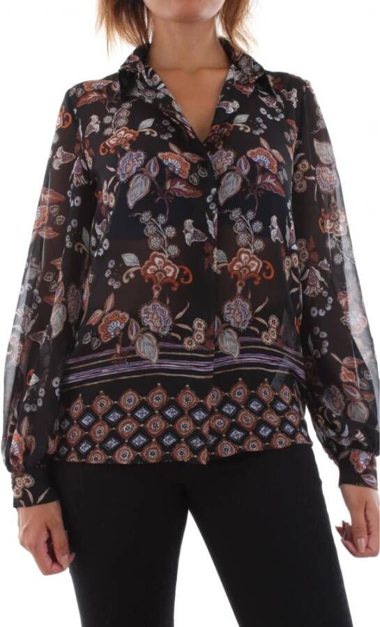 Liu Jo Bloemen Geometrische Blouse Black Dames - Foto 8
