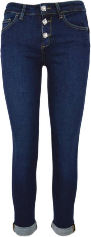 Liu Jo Hoge taille stretch twill jeans Blauw Dames