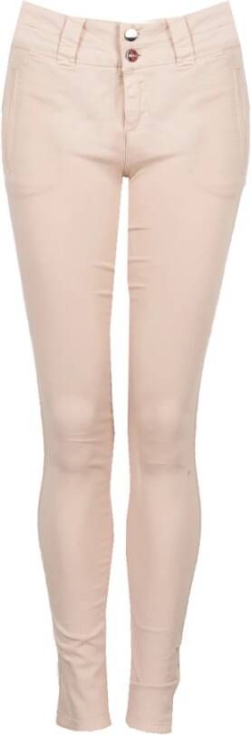 Liu Jo Skinny Jeans met Mid-Rise en Logo Knopen Roze Dames