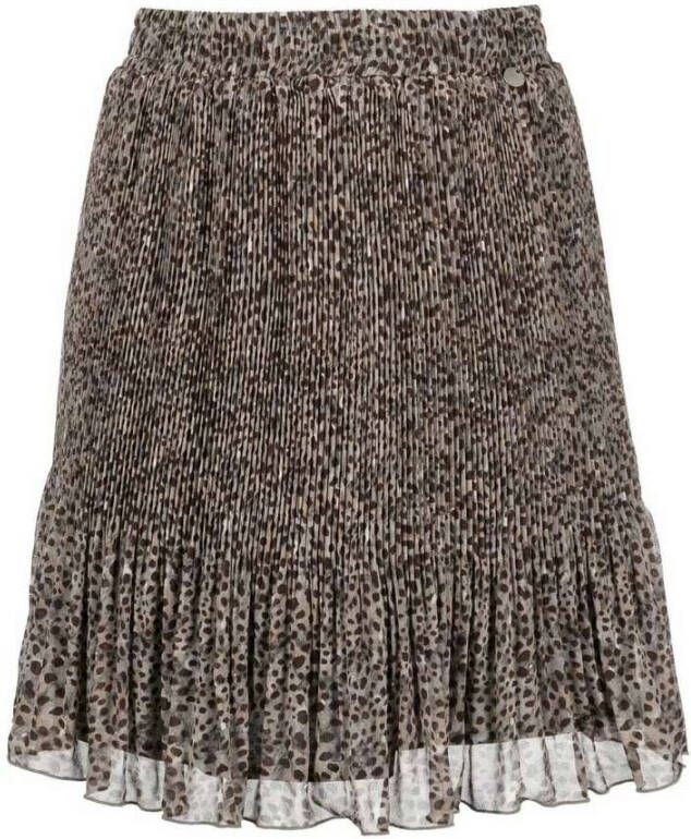 Liu Jo Dierenprint Geplooide Rok Beige Dames
