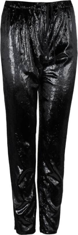 Liu Jo Stijlvolle leren broek met verstelbare taille Black Dames